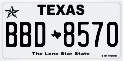 TX license plate BBD8570