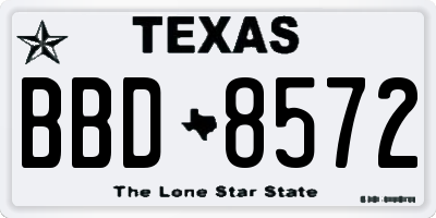 TX license plate BBD8572