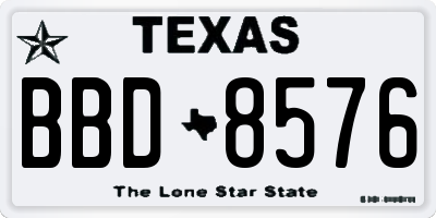 TX license plate BBD8576