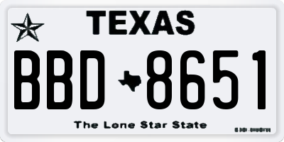 TX license plate BBD8651