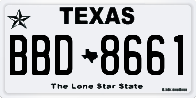 TX license plate BBD8661