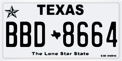TX license plate BBD8664