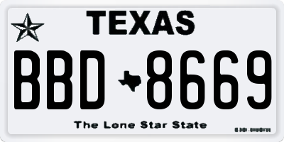 TX license plate BBD8669