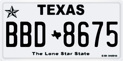 TX license plate BBD8675