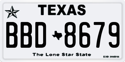 TX license plate BBD8679