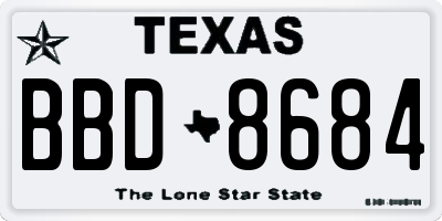TX license plate BBD8684