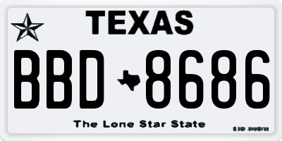 TX license plate BBD8686