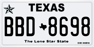 TX license plate BBD8698