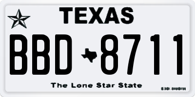 TX license plate BBD8711