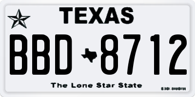 TX license plate BBD8712