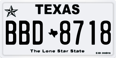 TX license plate BBD8718