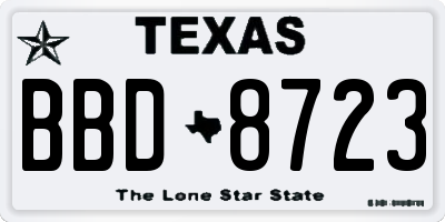 TX license plate BBD8723