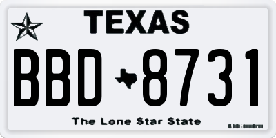 TX license plate BBD8731