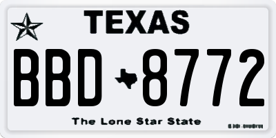 TX license plate BBD8772