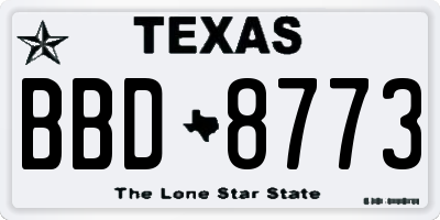 TX license plate BBD8773