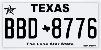 TX license plate BBD8776
