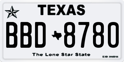 TX license plate BBD8780