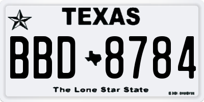 TX license plate BBD8784