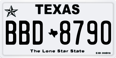 TX license plate BBD8790