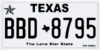 TX license plate BBD8795