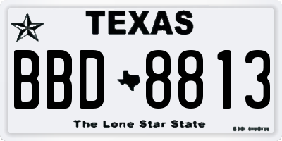 TX license plate BBD8813