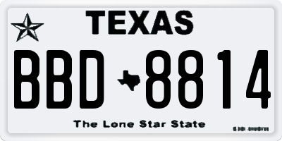 TX license plate BBD8814