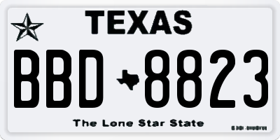 TX license plate BBD8823