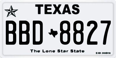 TX license plate BBD8827