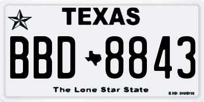 TX license plate BBD8843