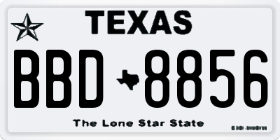 TX license plate BBD8856