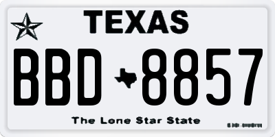 TX license plate BBD8857