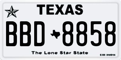 TX license plate BBD8858