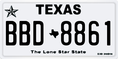 TX license plate BBD8861