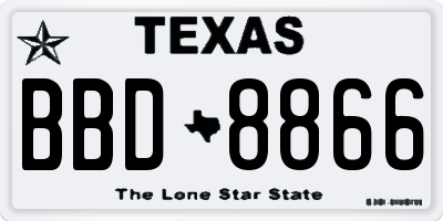 TX license plate BBD8866