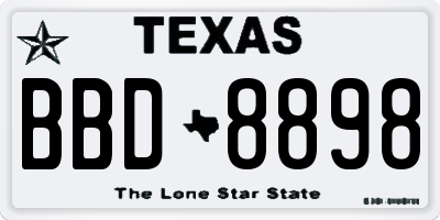 TX license plate BBD8898