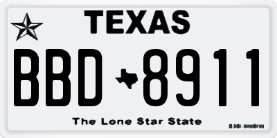 TX license plate BBD8911