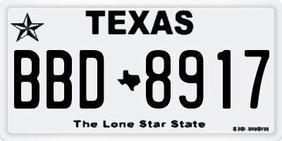 TX license plate BBD8917