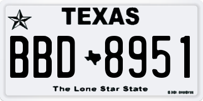 TX license plate BBD8951