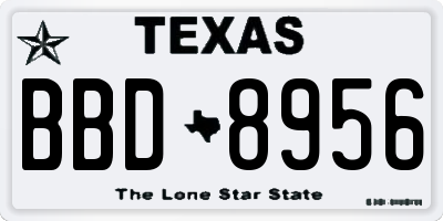 TX license plate BBD8956
