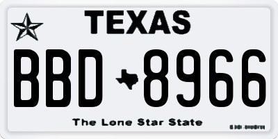 TX license plate BBD8966