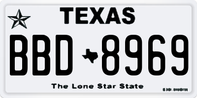 TX license plate BBD8969