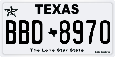 TX license plate BBD8970