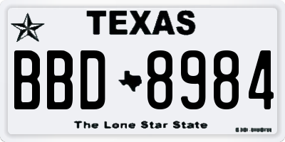 TX license plate BBD8984