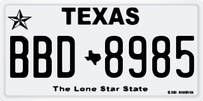 TX license plate BBD8985