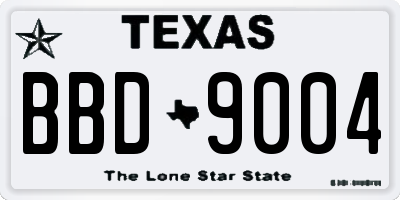 TX license plate BBD9004