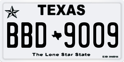 TX license plate BBD9009