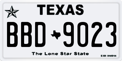 TX license plate BBD9023