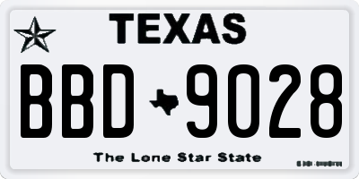 TX license plate BBD9028