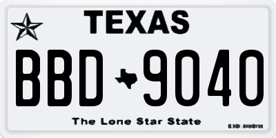 TX license plate BBD9040
