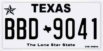 TX license plate BBD9041
